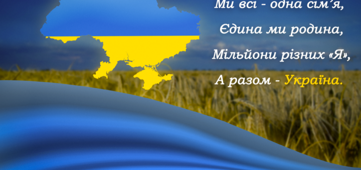 карта України, пшеничне поле, прапор України