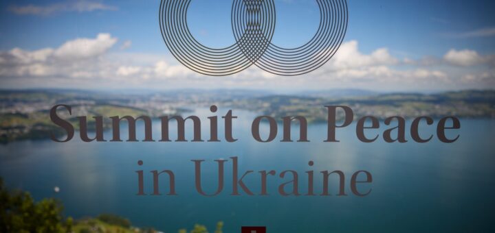 Логотип Глобального саміту миру, а під ним напис англійською "Саміт миру в Україні"