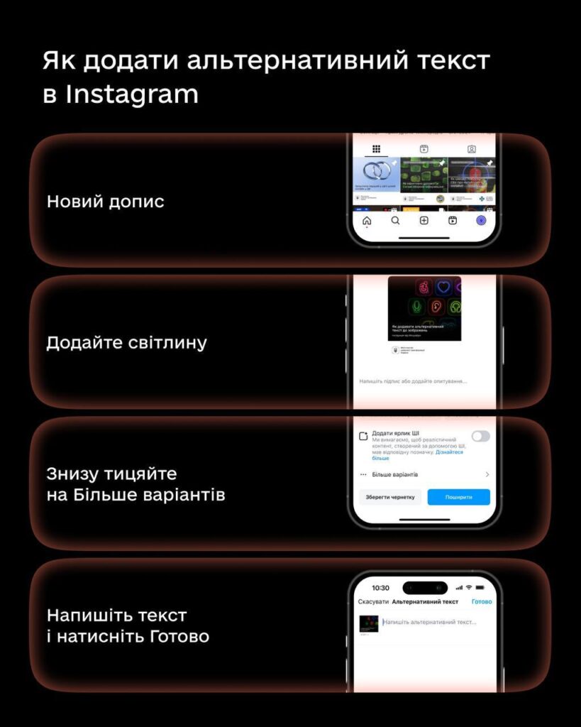 Як додавати альтернативний текст у допис в Instagram