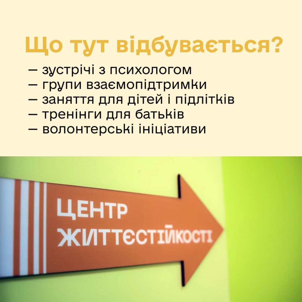 Центри життєстійкості — простори підтримки, які вже працюють