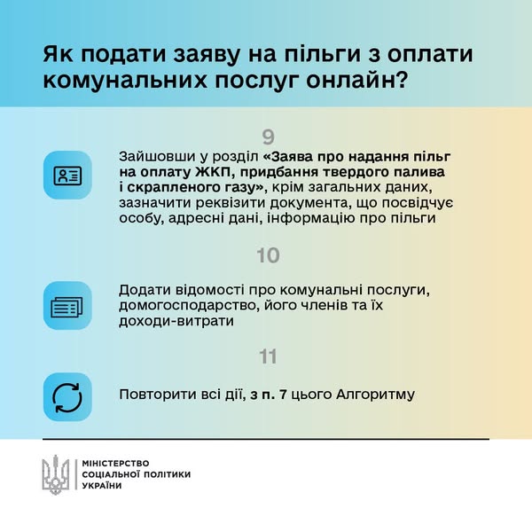 Як подати заяву на пільги з оплати комунальних послуг онлайн?