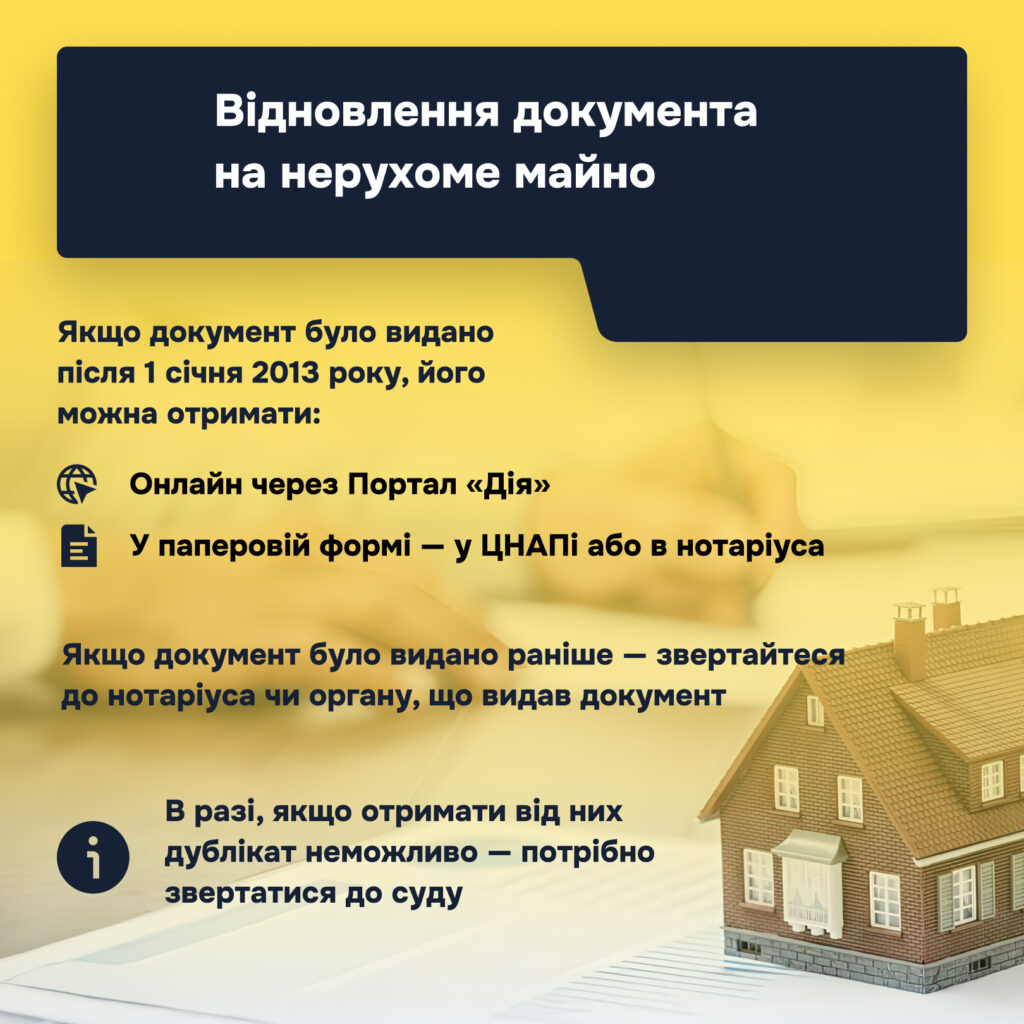 Відновлення втрачених документів внаслідок бойових дій