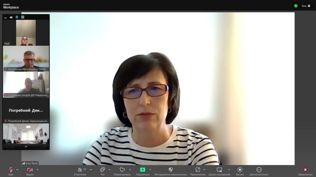 Фото з зуум-наради щодо індустріальних парків: виступ Інни Ткач