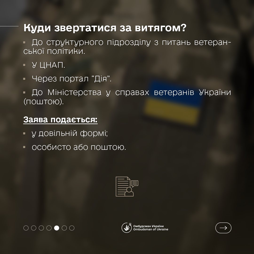 витяг з Єдиного державного реєстру ветеранів війни (ЄДРВВ) підтверджує встановлення відповідного статусу, який надає право на пільги і соціальні гарантії.