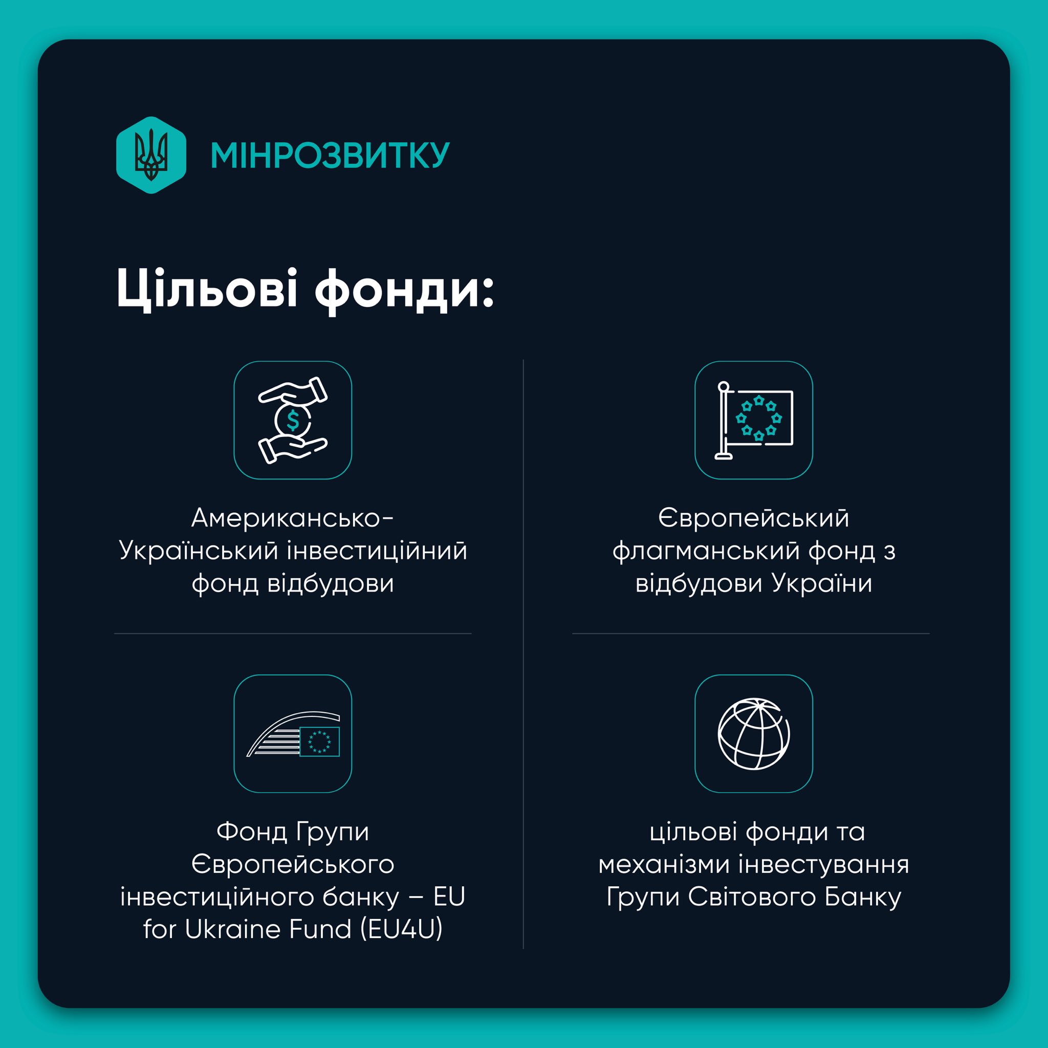 Нові джерела й механізми фінансування та можливості поглиблення співпраці з міжнародними партнерами