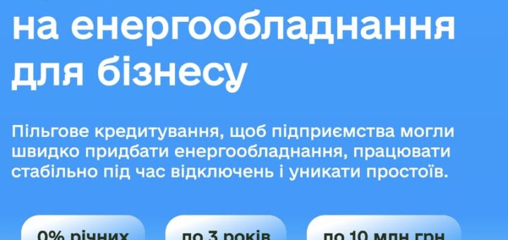 Пільгове кредитування 0% на закупівлю енергообладнання