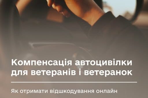 Рекламний банер Міністерства у справах ветеранів України про компенсацію автоцивілки для ветеранів